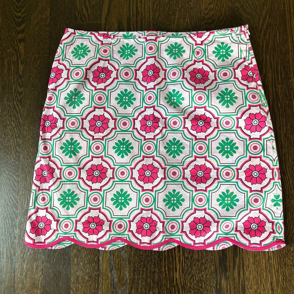 olftini womens golf skirt Mrs Bright side Long Size 6L Pink Green Pockets